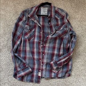 Levi’s Brand Red and Blue Plaid Casual Shirt XL